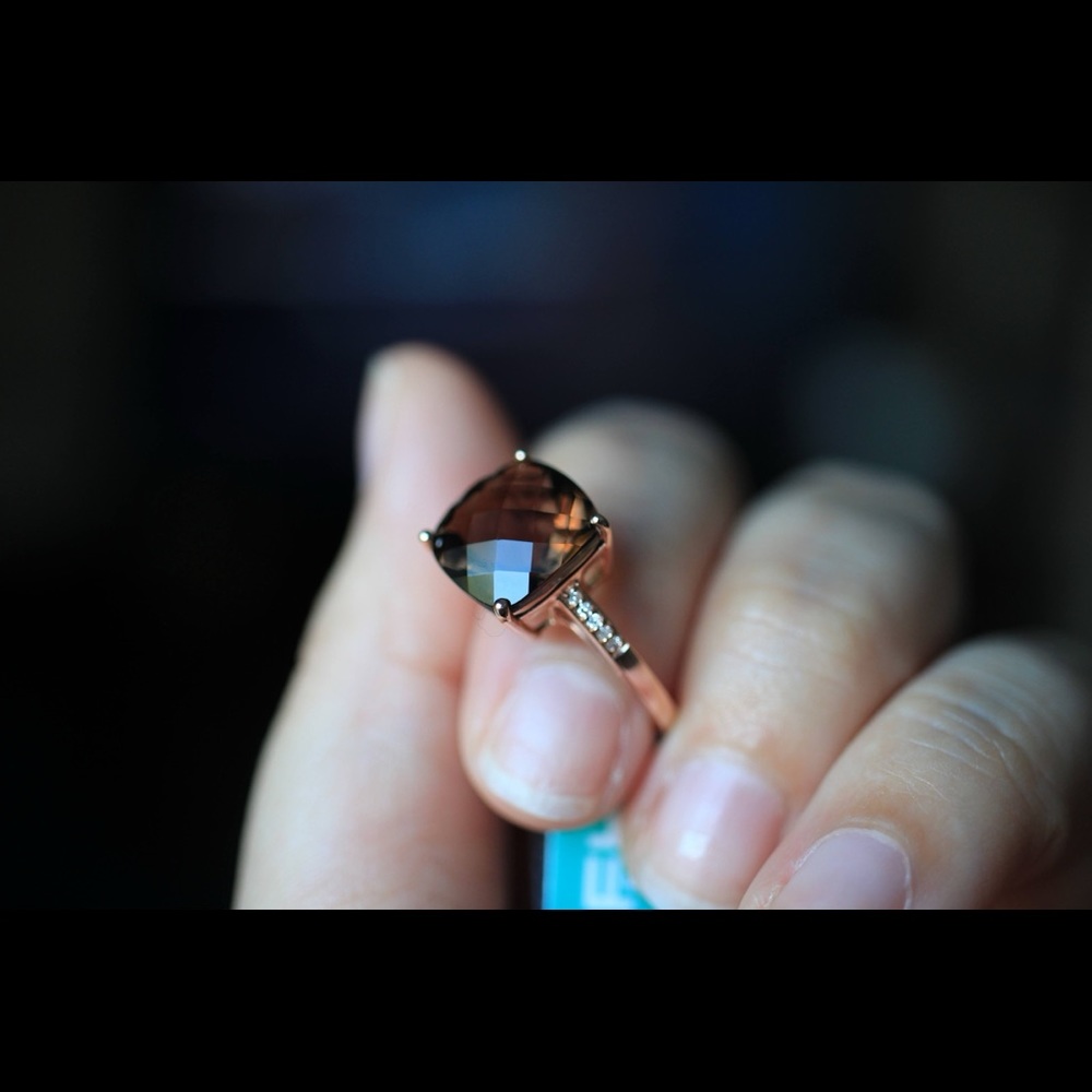 Smoky quartz in Rose gold 14k